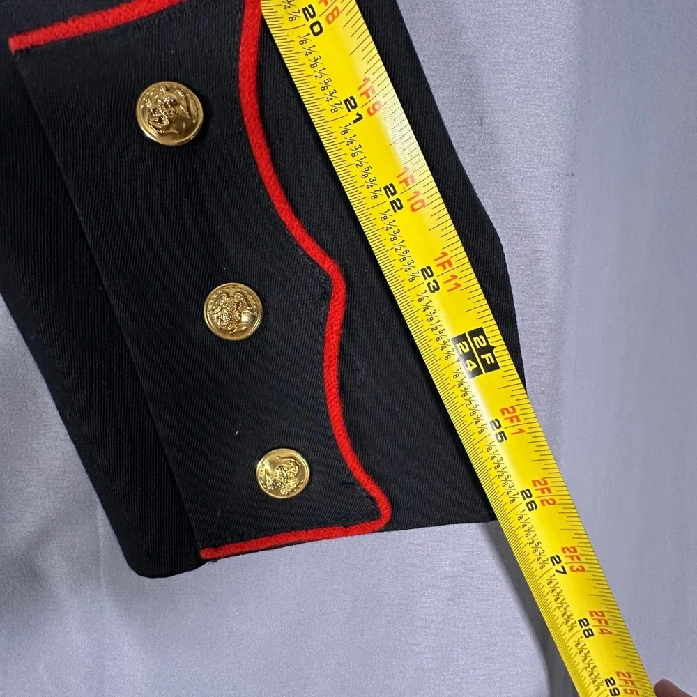Crown‎ Clothing USMC Dress Blues Jacket Mens 38L Blue Excellent Poly Wool Coat